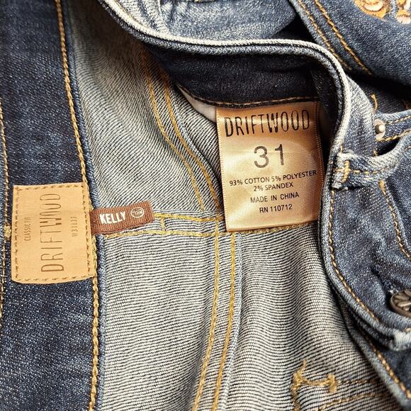 Driftwood classic fit floral Embroidered Kelly jeans bootcut boho midrise 31 - Picture 5 of 6